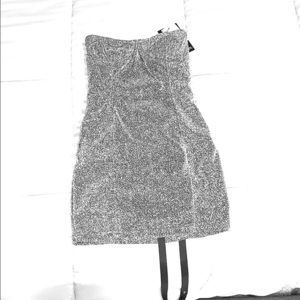 Shape Silver Glitter Cup Detail Bodycon Dress